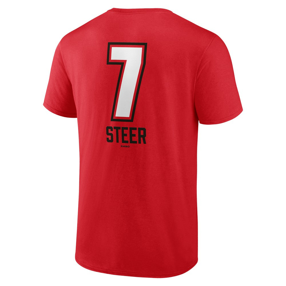 Spencer Steer Cincinnati Reds Name & Number Fastball T-Shirt | MLB Near me