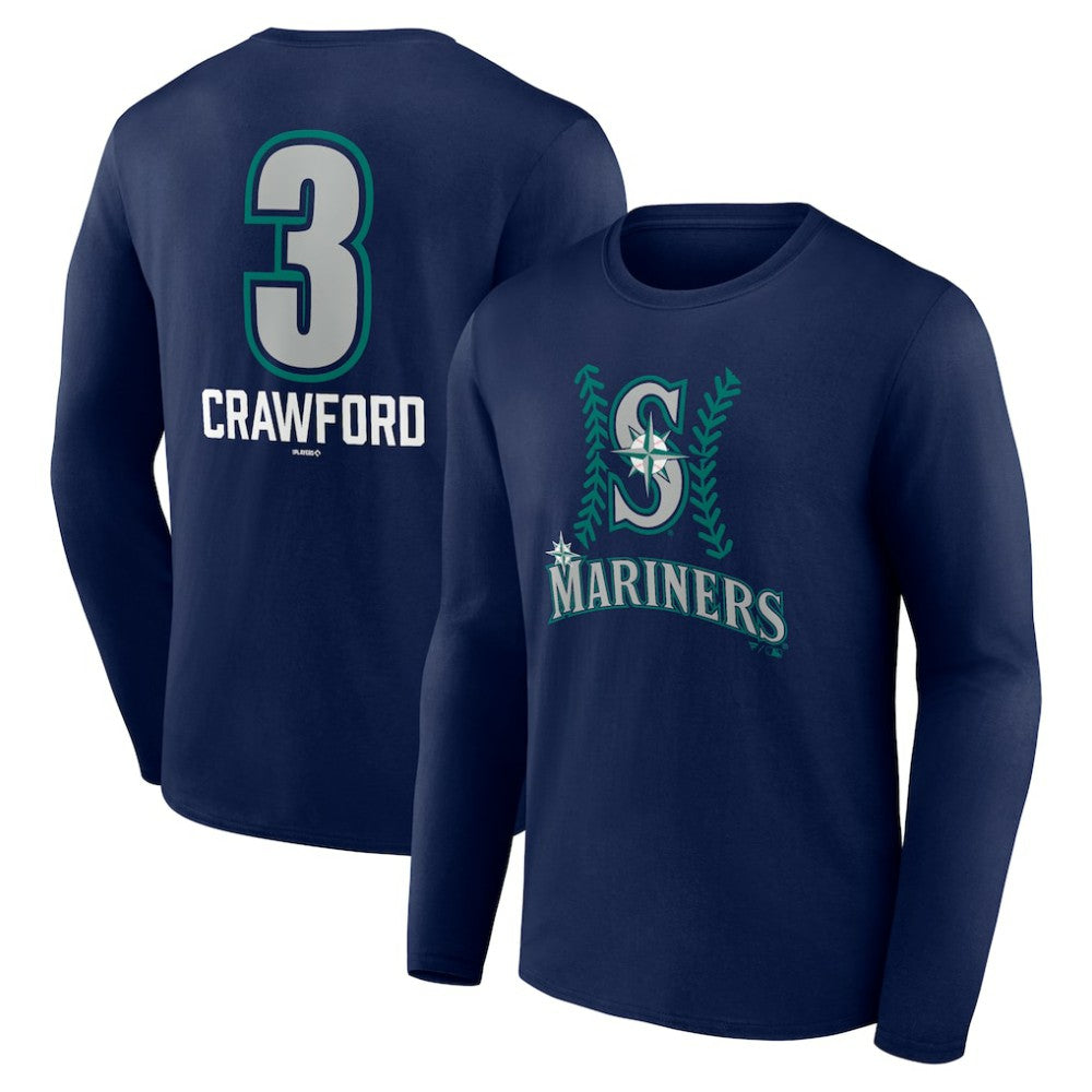J.P. Crawford Seattle Mariners Name & Number Fastball Long Sleeve T-Shirt | MLB Shop
