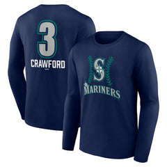 J.P. Crawford Seattle Mariners Name & Number Fastball Long Sleeve T-Shirt | MLB Shop