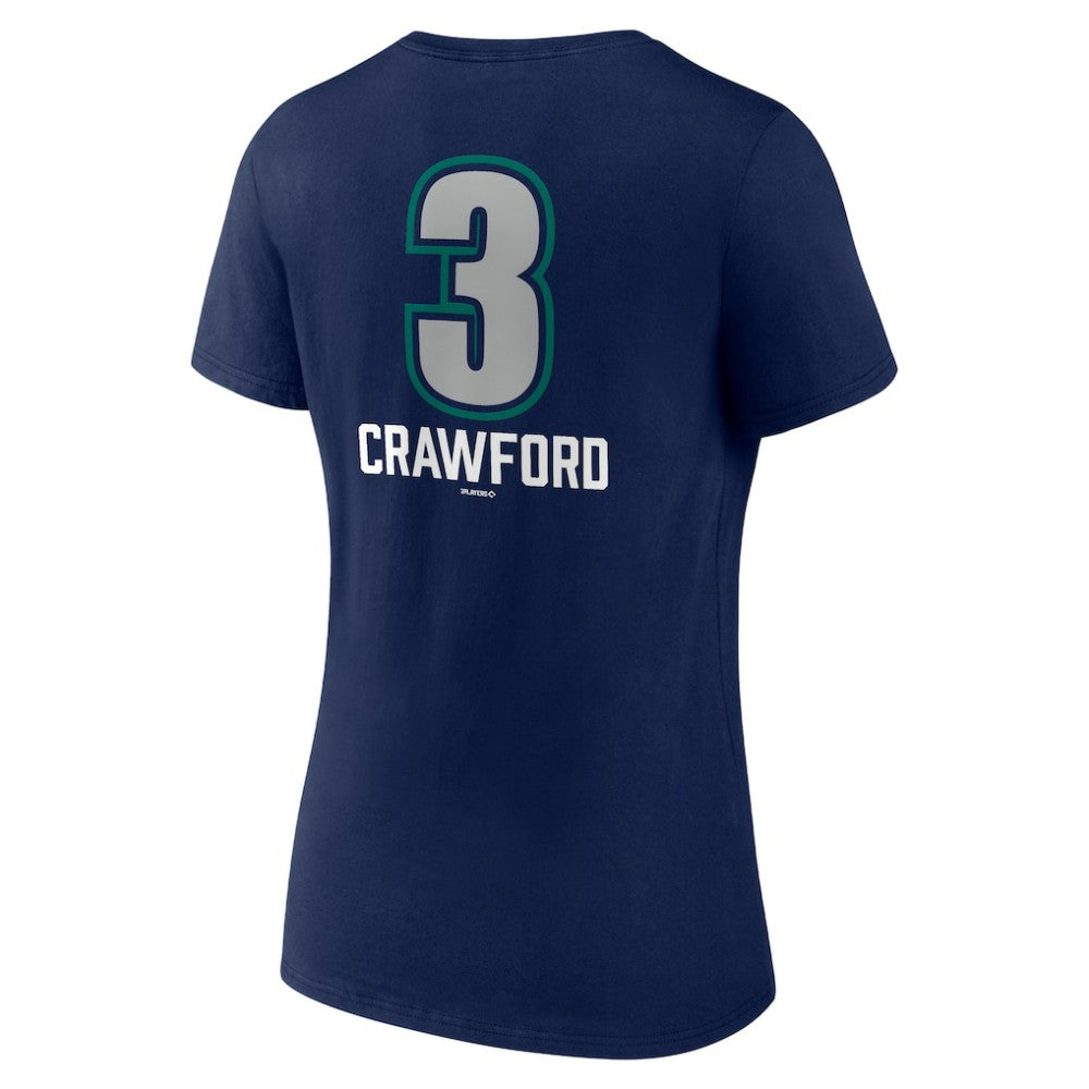 J.P. Crawford Seattle Mariners Women's Name & Number Fastball V-Neck T-Shirt | MLB US