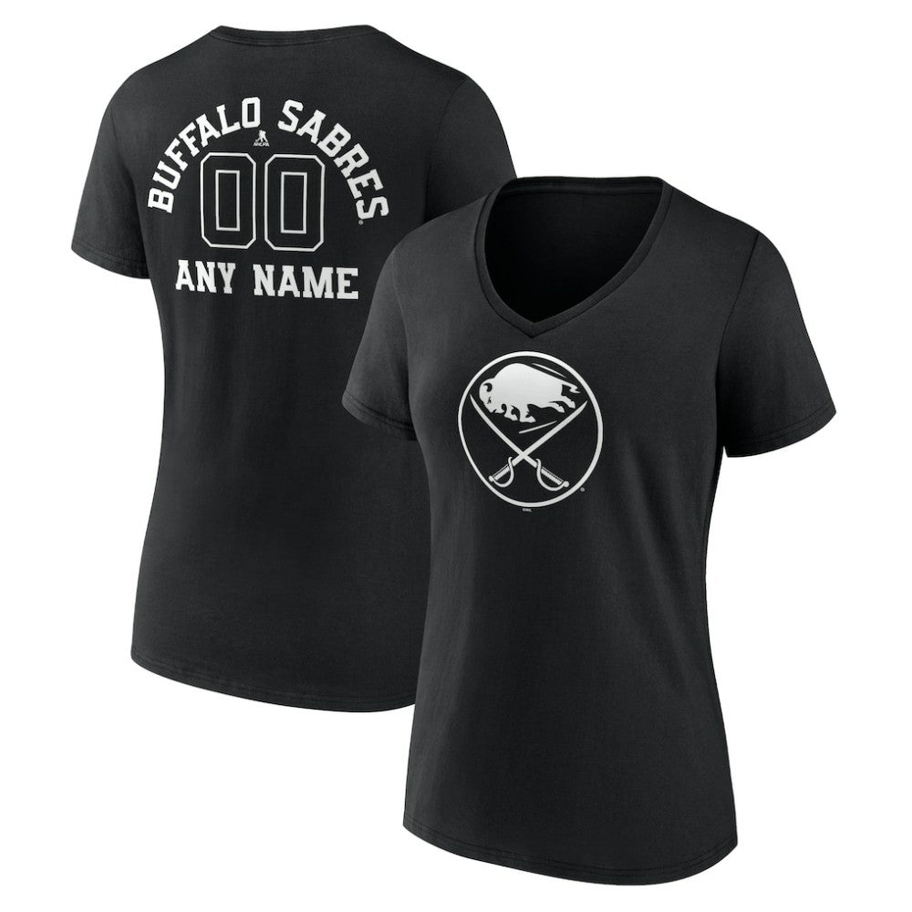 Buffalo Sabres Women's Personalized Name & Number Monochrome V-Neck T-Shirt Discount