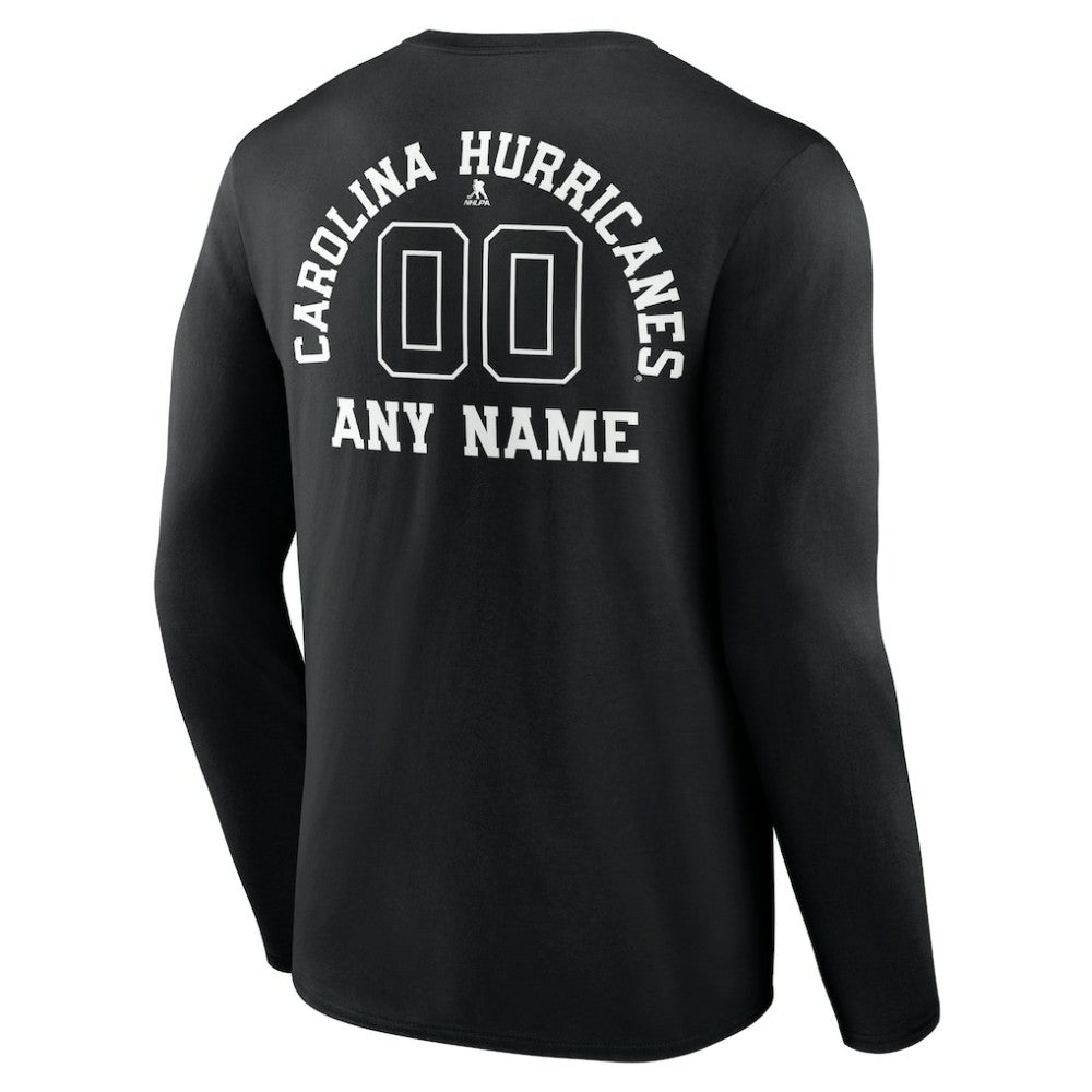 Carolina Hurricanes Personalized Name & Number Monochrome Long Sleeve T-Shirt On Sale