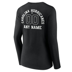 Carolina Hurricanes Women's Personalized Name & Number Monochrome Long Sleeve V-Neck T-Shirt For Sale