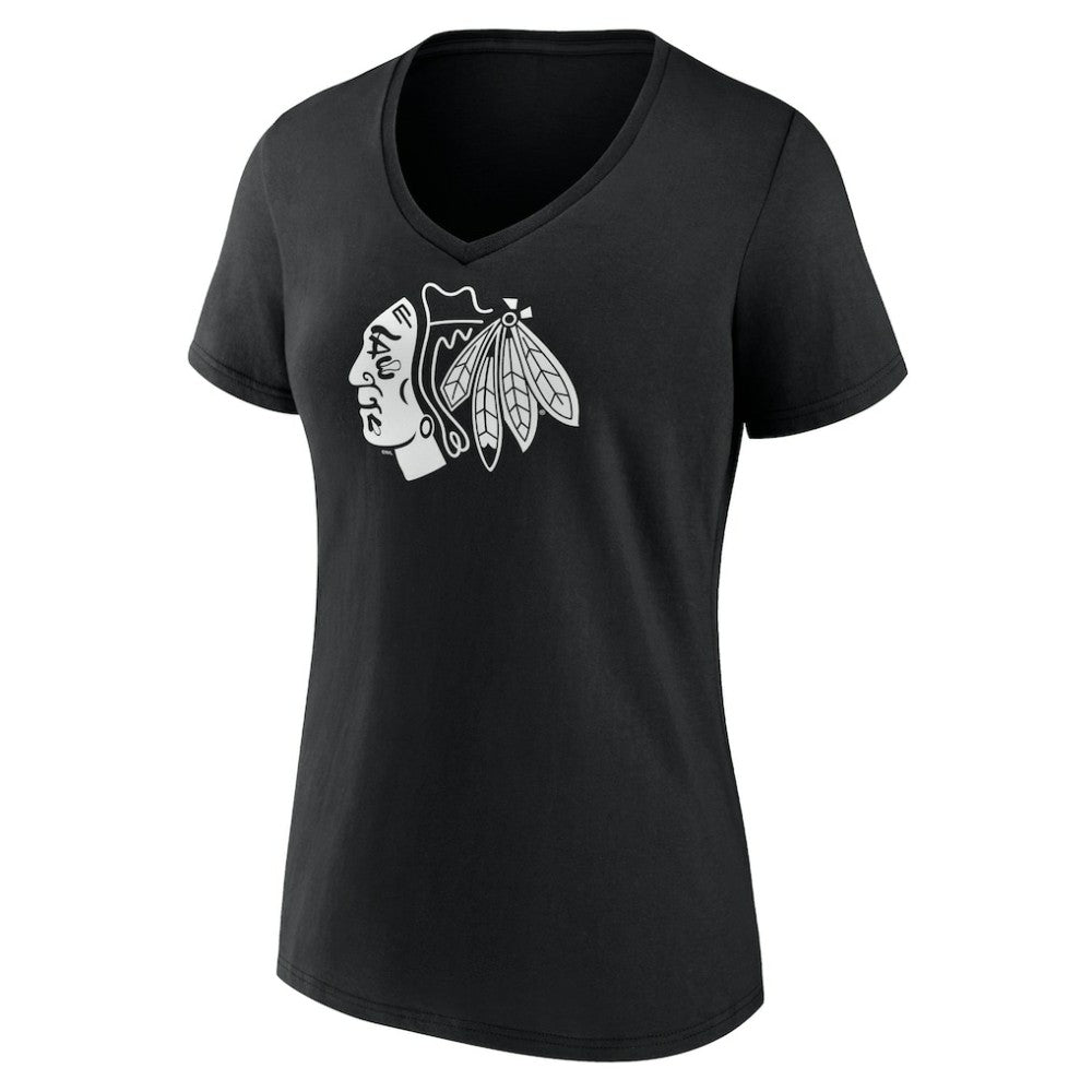 Chicago Blackhawks Women's Personalized Name & Number Monochrome V-Neck T-Shirt Discount
