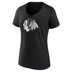 Chicago Blackhawks Women's Personalized Name & Number Monochrome V-Neck T-Shirt Discount