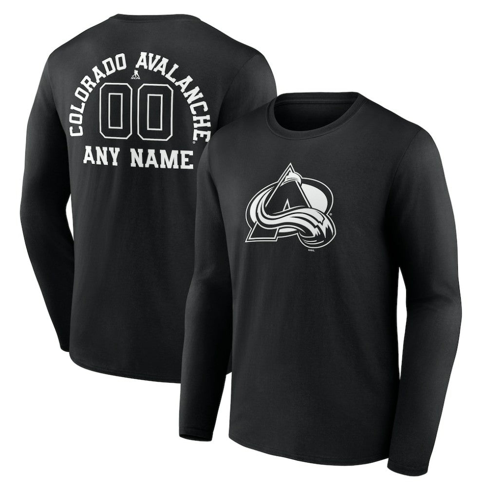 Colorado Avalanche Personalized Name & Number Monochrome Long Sleeve T-Shirt Discount