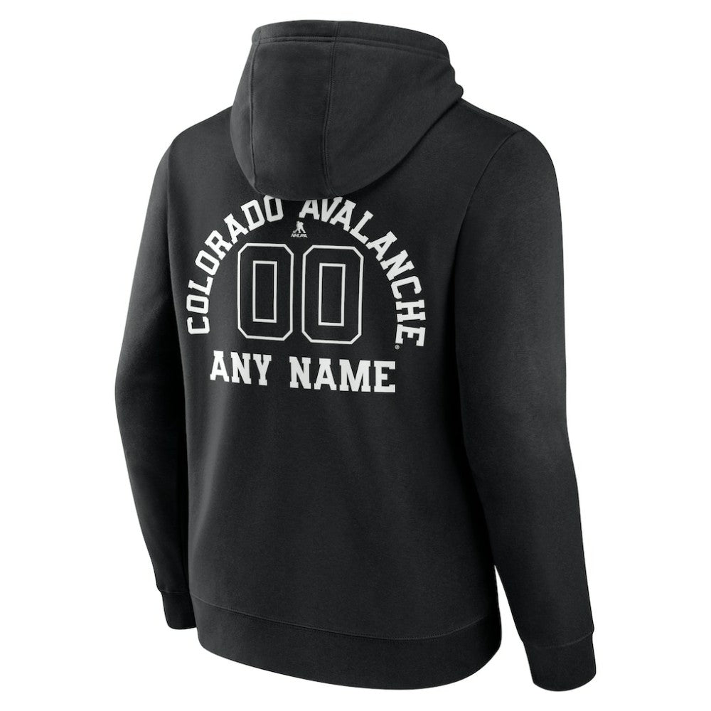 Colorado Avalanche Personalized Name & Number Monochrome Pullover Hoodie On Sale