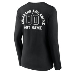 Colorado Avalanche Women's Personalized Name & Number Monochrome Long Sleeve V-Neck T-Shirt Sale