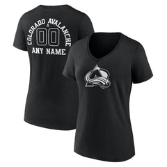 Colorado Avalanche Women's Personalized Name & Number Monochrome V-Neck T-Shirt For Sale