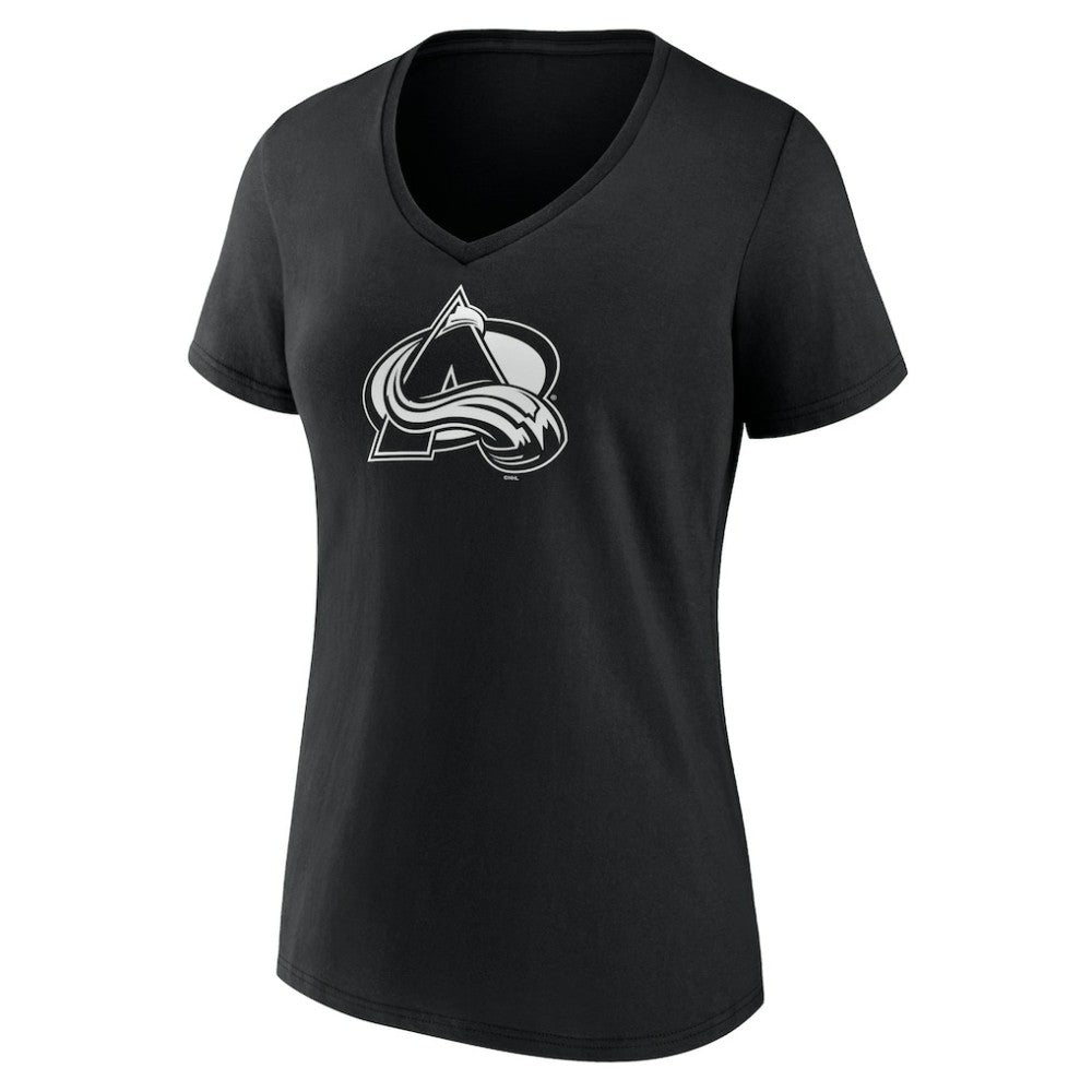 Colorado Avalanche Women's Personalized Name & Number Monochrome V-Neck T-Shirt For Sale