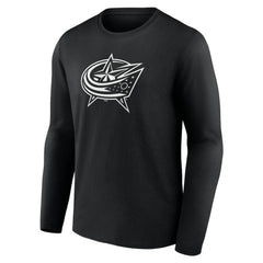 Columbus Blue Jackets Personalized Name & Number Monochrome Long Sleeve T-Shirt On Sale