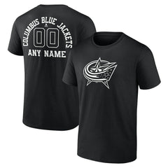 Columbus Blue Jackets Personalized Name & Number Monochrome T-Shirt Sale