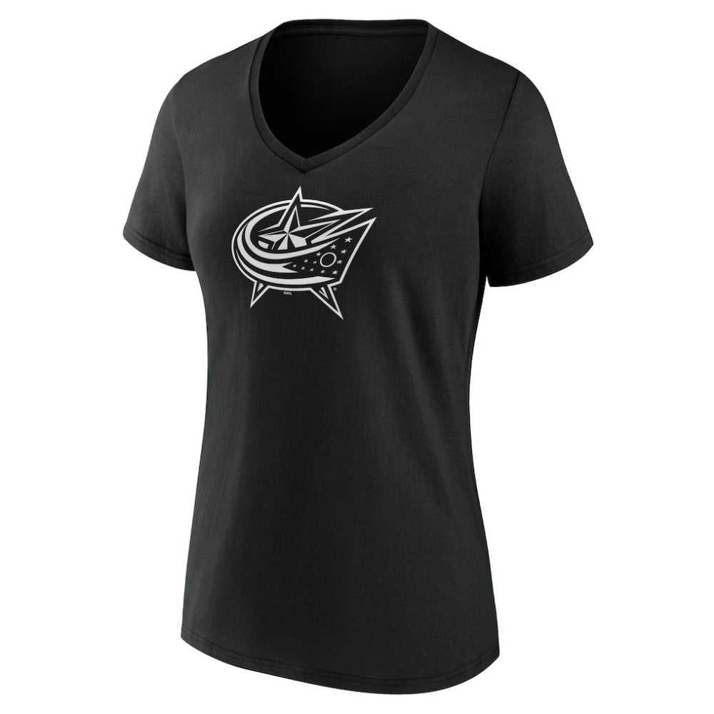 Columbus Blue Jackets Women's Personalized Name & Number Monochrome V-Neck T-Shirt Discount