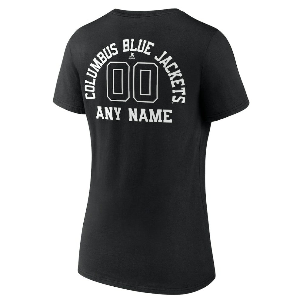 Columbus Blue Jackets Women's Personalized Name & Number Monochrome V-Neck T-Shirt Discount