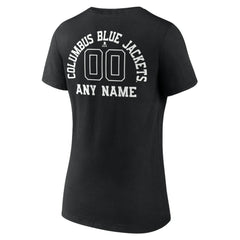 Columbus Blue Jackets Women's Personalized Name & Number Monochrome V-Neck T-Shirt Discount
