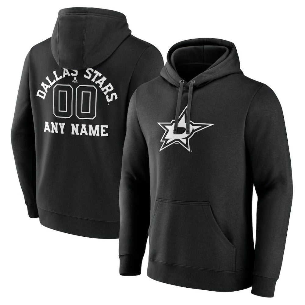 Dallas Stars Personalized Name & Number Monochrome Pullover Hoodie Discount