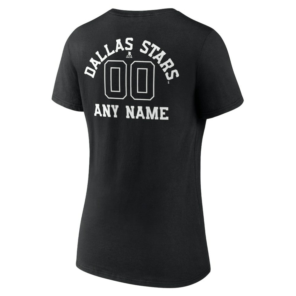 Dallas Stars Women's Personalized Name & Number Monochrome V-Neck T-Shirt Outlet