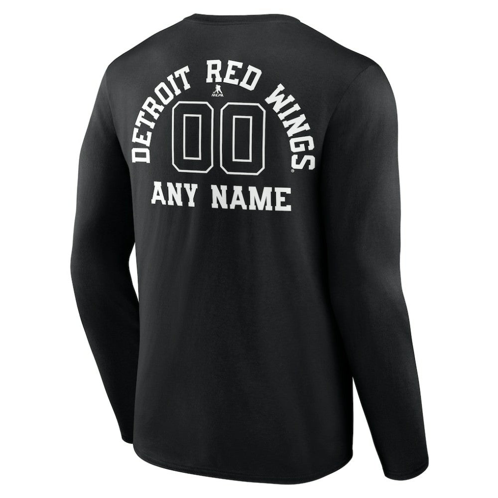 Detroit Red Wings Personalized Name & Number Monochrome Long Sleeve T-Shirt Sale