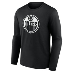 Edmonton Oilers Personalized Name & Number Monochrome Long Sleeve T-Shirt Discount