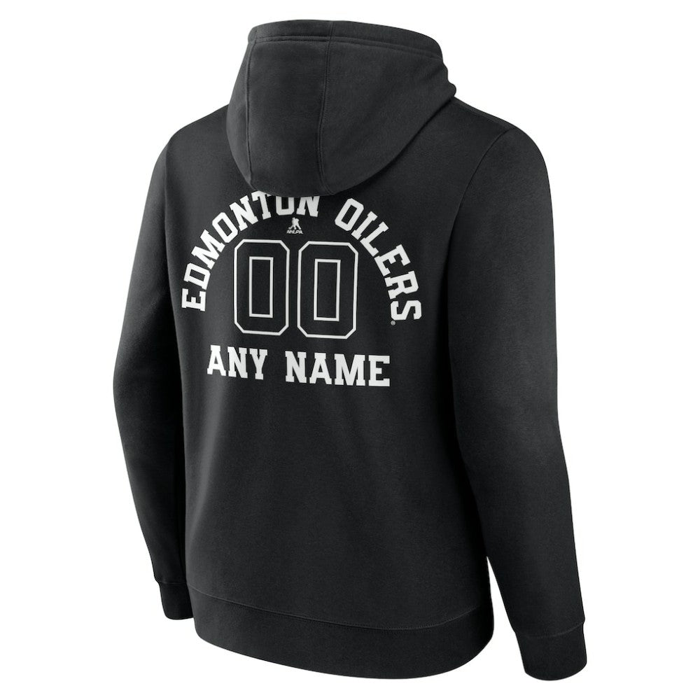 Edmonton Oilers Personalized Name & Number Monochrome Pullover Hoodie For Sale