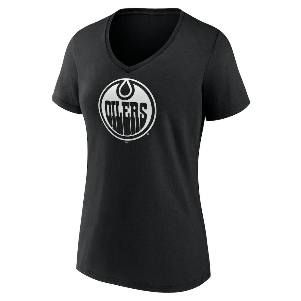 Edmonton Oilers Women's Personalized Name & Number Monochrome V-Neck T-Shirt For Sale