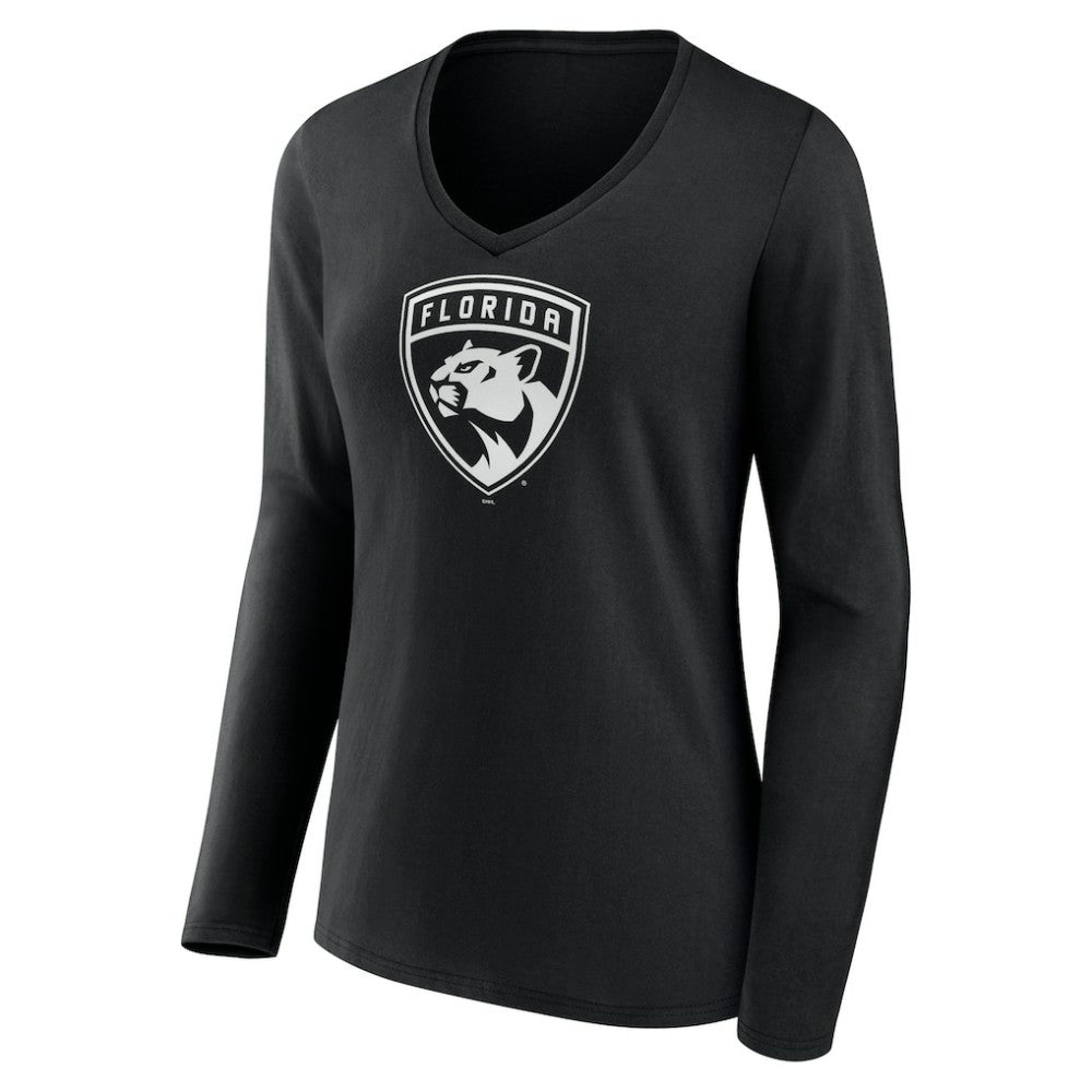 Florida Panthers Women's Personalized Name & Number Monochrome Long Sleeve V-Neck T-Shirt Outlet