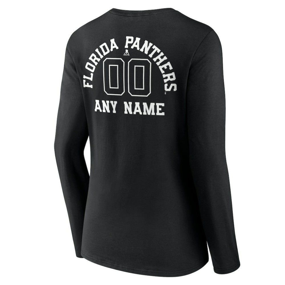 Florida Panthers Women's Personalized Name & Number Monochrome Long Sleeve V-Neck T-Shirt Outlet