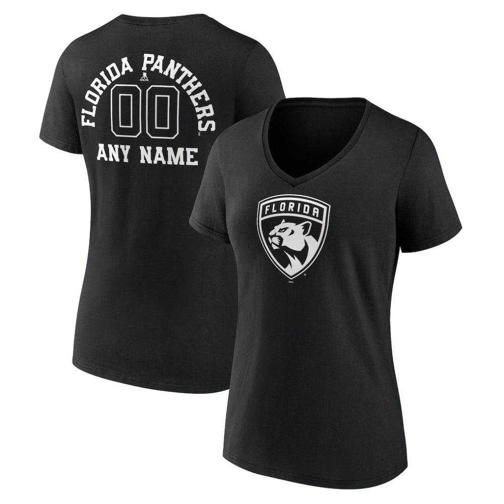 Florida Panthers Women's Personalized Name & Number Monochrome V-Neck T-Shirt Online