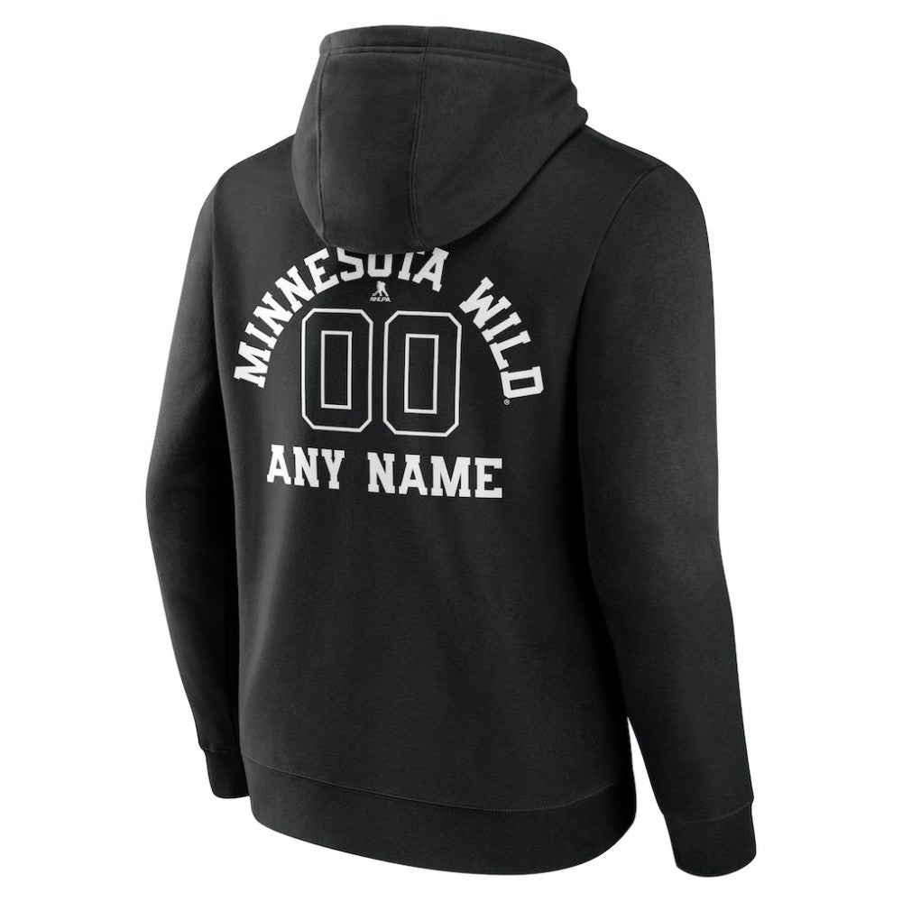 Minnesota Wild Personalized Name & Number Monochrome Pullover Hoodie Sale