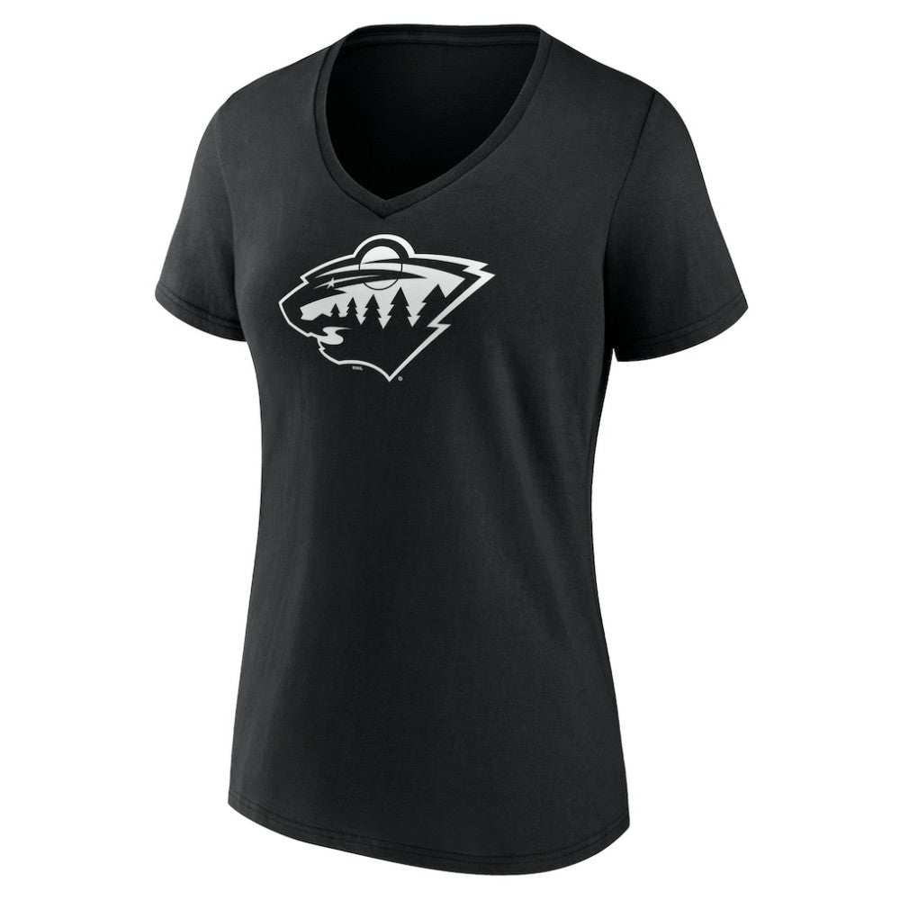 Minnesota Wild Women's Personalized Name & Number Monochrome V-Neck T-Shirt Outlet