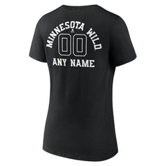 Minnesota Wild Women's Personalized Name & Number Monochrome V-Neck T-Shirt Outlet
