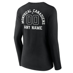 Montreal Canadiens Women's Personalized Name & Number Monochrome Long Sleeve V-Neck T-Shirt On Sale