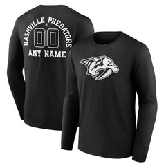 Nashville Predators Personalized Name & Number Monochrome Long Sleeve T-Shirt Outlet