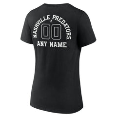 Nashville Predators Women's Personalized Name & Number Monochrome V-Neck T-Shirt Outlet