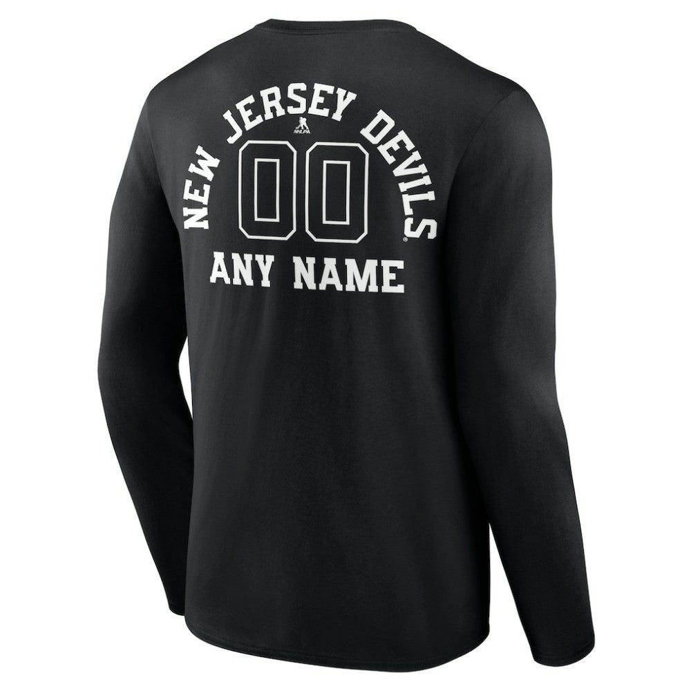 New Jersey Devils Personalized Name & Number Monochrome Long Sleeve T-Shirt Discount