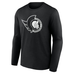 Ottawa Senators Personalized Name & Number Monochrome Long Sleeve T-Shirt On Sale