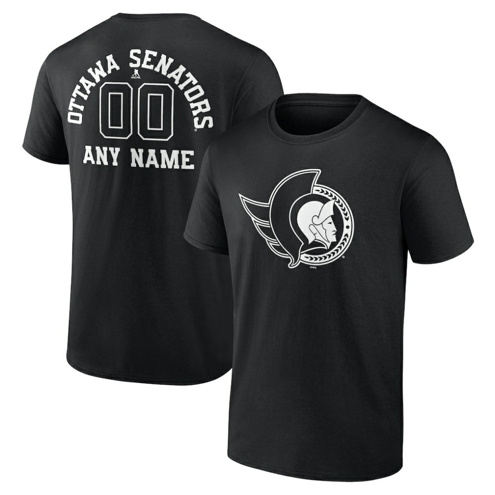 Ottawa Senators Personalized Name & Number Monochrome T-Shirt Outlet