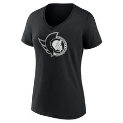 Ottawa Senators Women's Personalized Name & Number Monochrome V-Neck T-Shirt On Sale