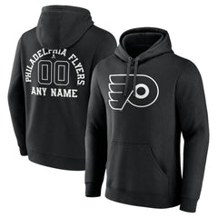 Philadelphia Flyers Personalized Name & Number Monochrome Pullover Hoodie For Sale