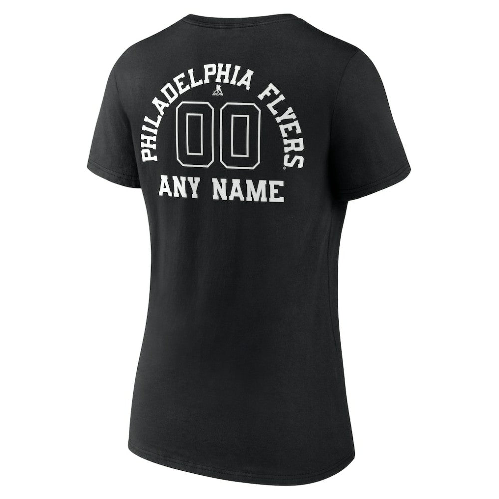 Philadelphia Flyers Women's Personalized Name & Number Monochrome V-Neck T-Shirt Sale