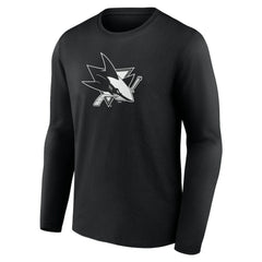 San Jose Sharks Personalized Name & Number Monochrome Long Sleeve T-Shirt For Sale