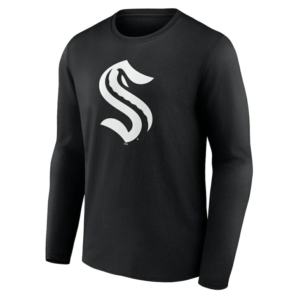 Seattle Kraken Personalized Name & Number Monochrome Long Sleeve T-Shirt On Sale