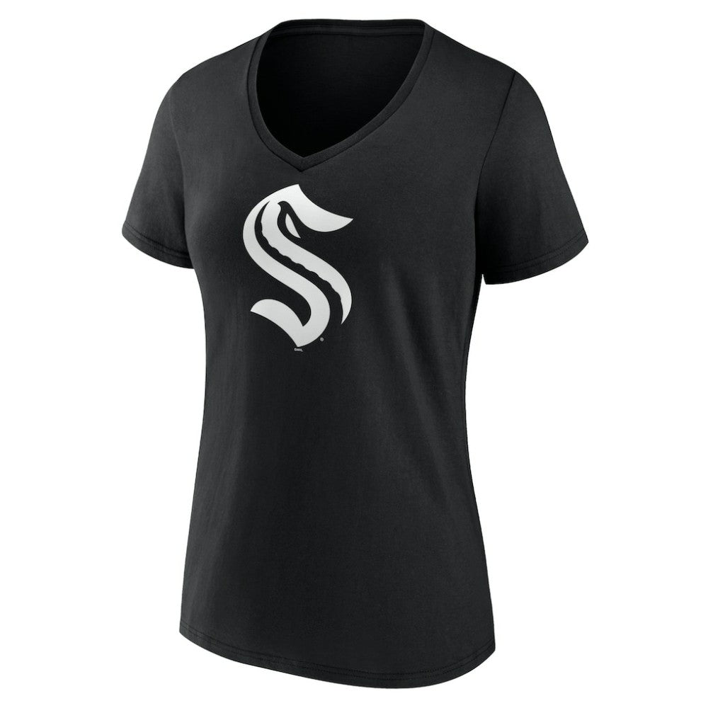 Seattle Kraken Women's Personalized Name & Number Monochrome V-Neck T-Shirt On Sale