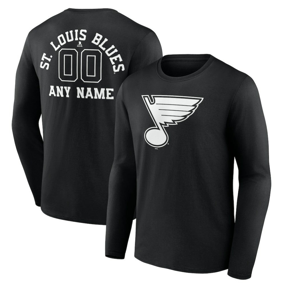 St. Louis Blues Personalized Name & Number Monochrome Long Sleeve T-Shirt Discount