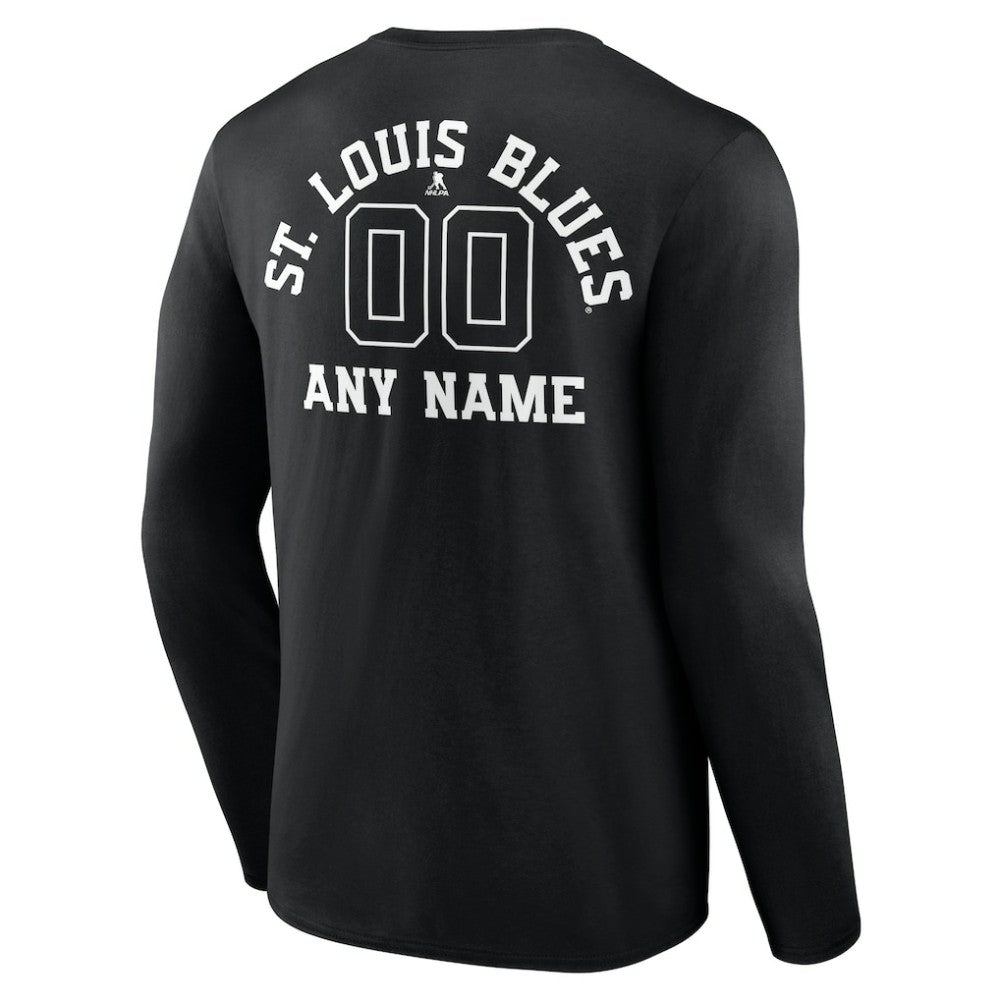 St. Louis Blues Personalized Name & Number Monochrome Long Sleeve T-Shirt Discount