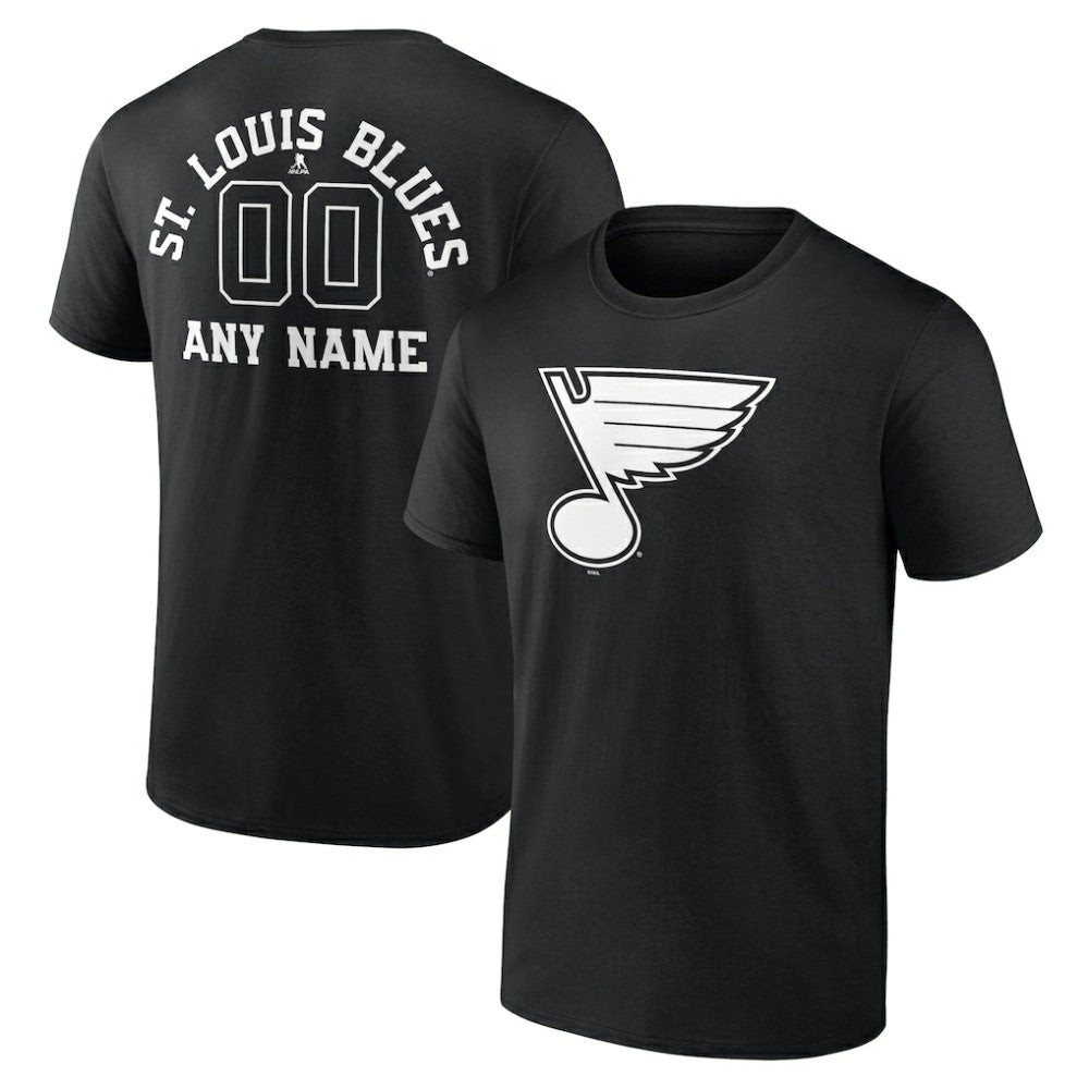 St. Louis Blues Personalized Name & Number Monochrome T-Shirt Sale