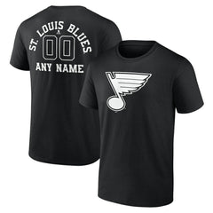 St. Louis Blues Personalized Name & Number Monochrome T-Shirt Sale