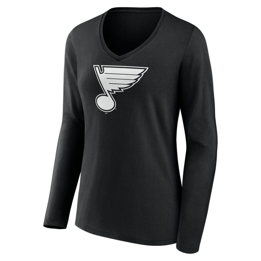 St. Louis Blues Women's Personalized Name & Number Monochrome Long Sleeve V-Neck T-Shirt Outlet