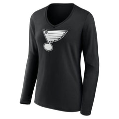 St. Louis Blues Women's Personalized Name & Number Monochrome Long Sleeve V-Neck T-Shirt Outlet