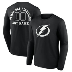 Tampa Bay Lightning Personalized Name & Number Monochrome Long Sleeve T-Shirt Online